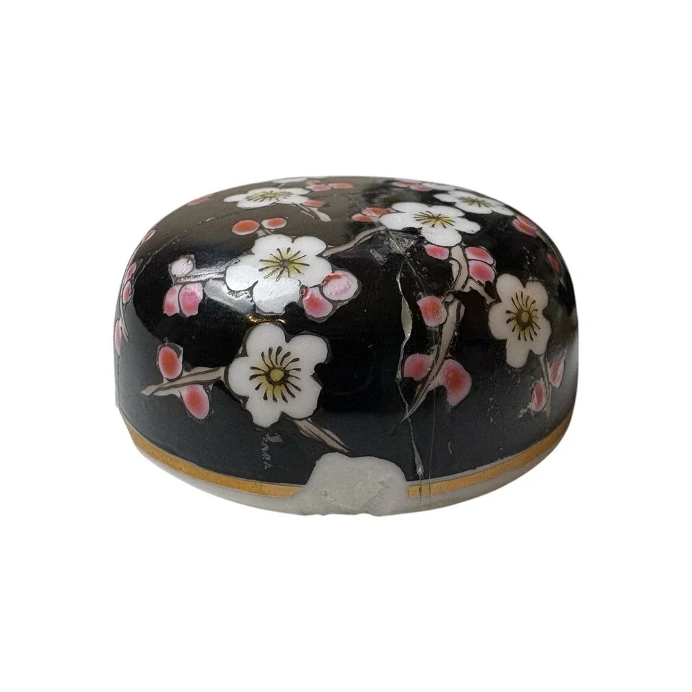 Vintage Japanese Cloisonne Ginger Jar Cherry Blossom Mid century Cloisonne vase